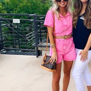 Hot pink denim jumper. Worn once